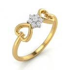 The Heart Motif Floral Ring - Lab Grown Diamonds