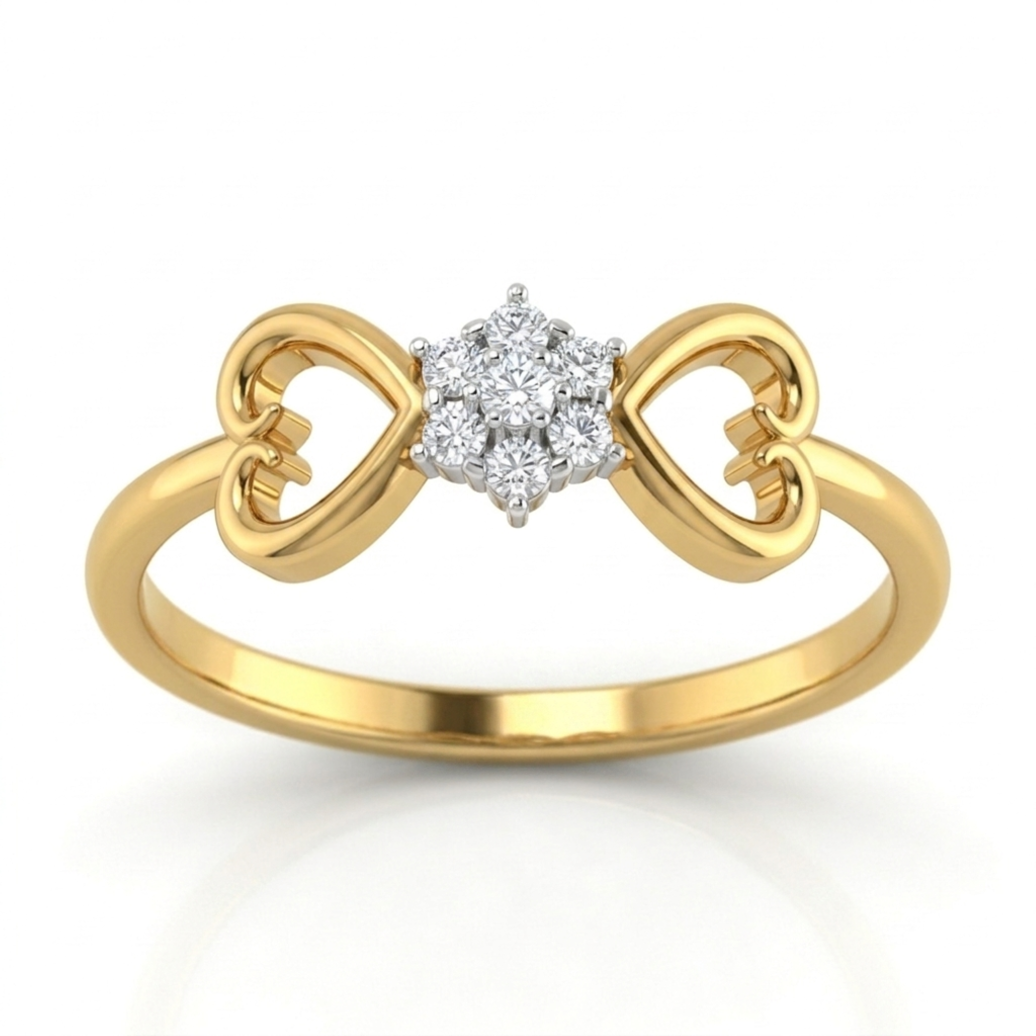 The Heart Motif Floral Ring - Lab Grown Diamonds