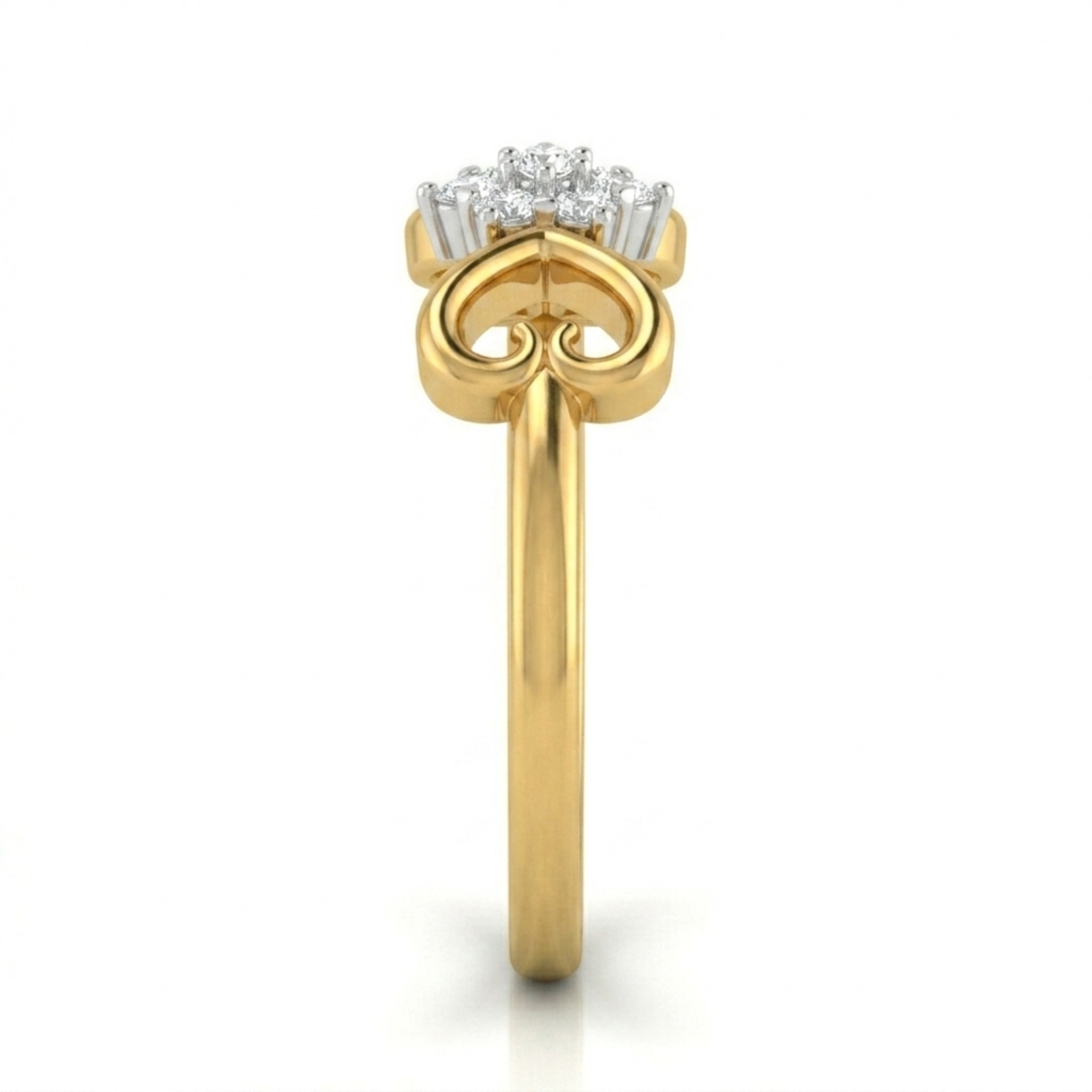 The Heart Motif Floral Ring - Lab Grown Diamonds