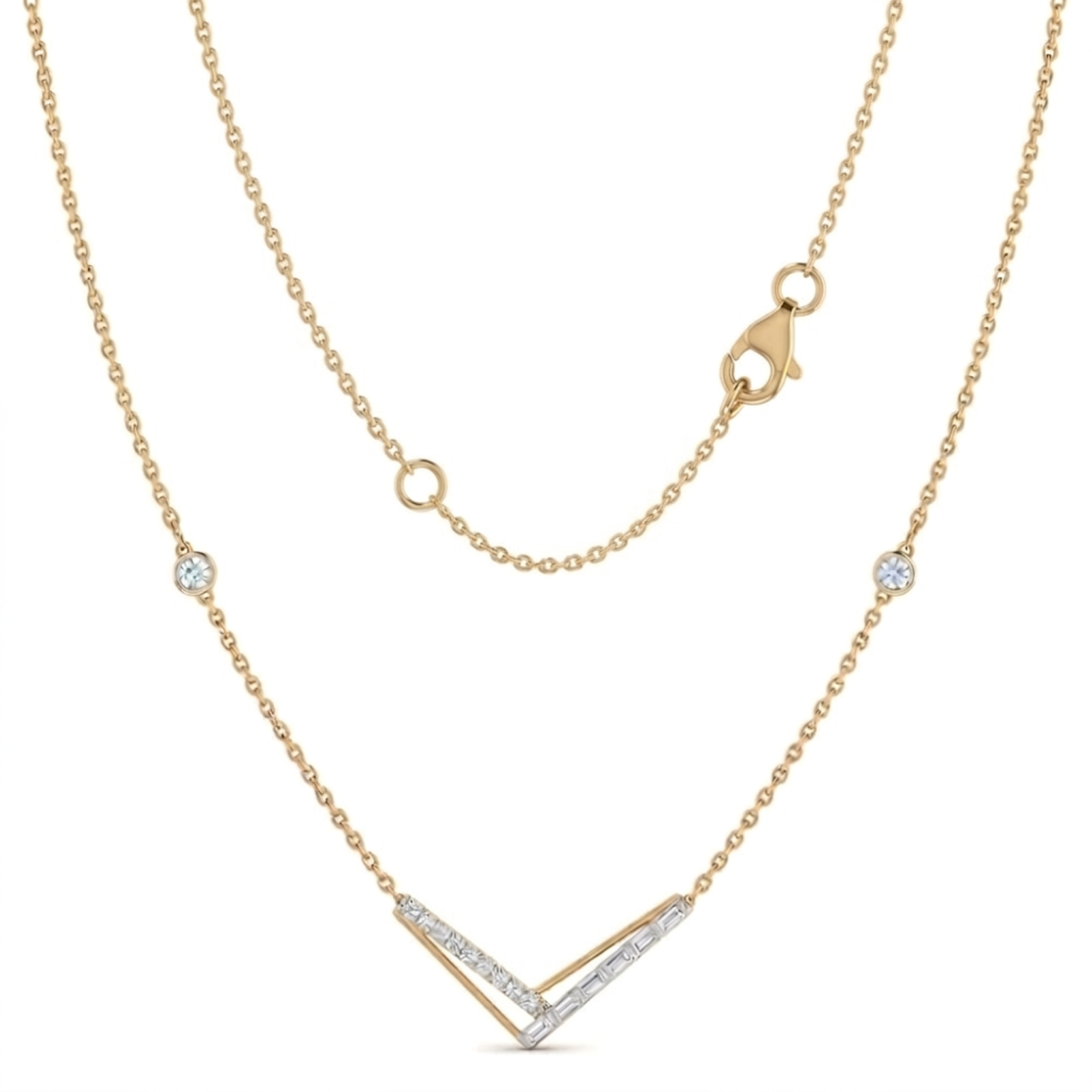 The Aurielle V-Line Necklace - Lab Grown Diamonds
