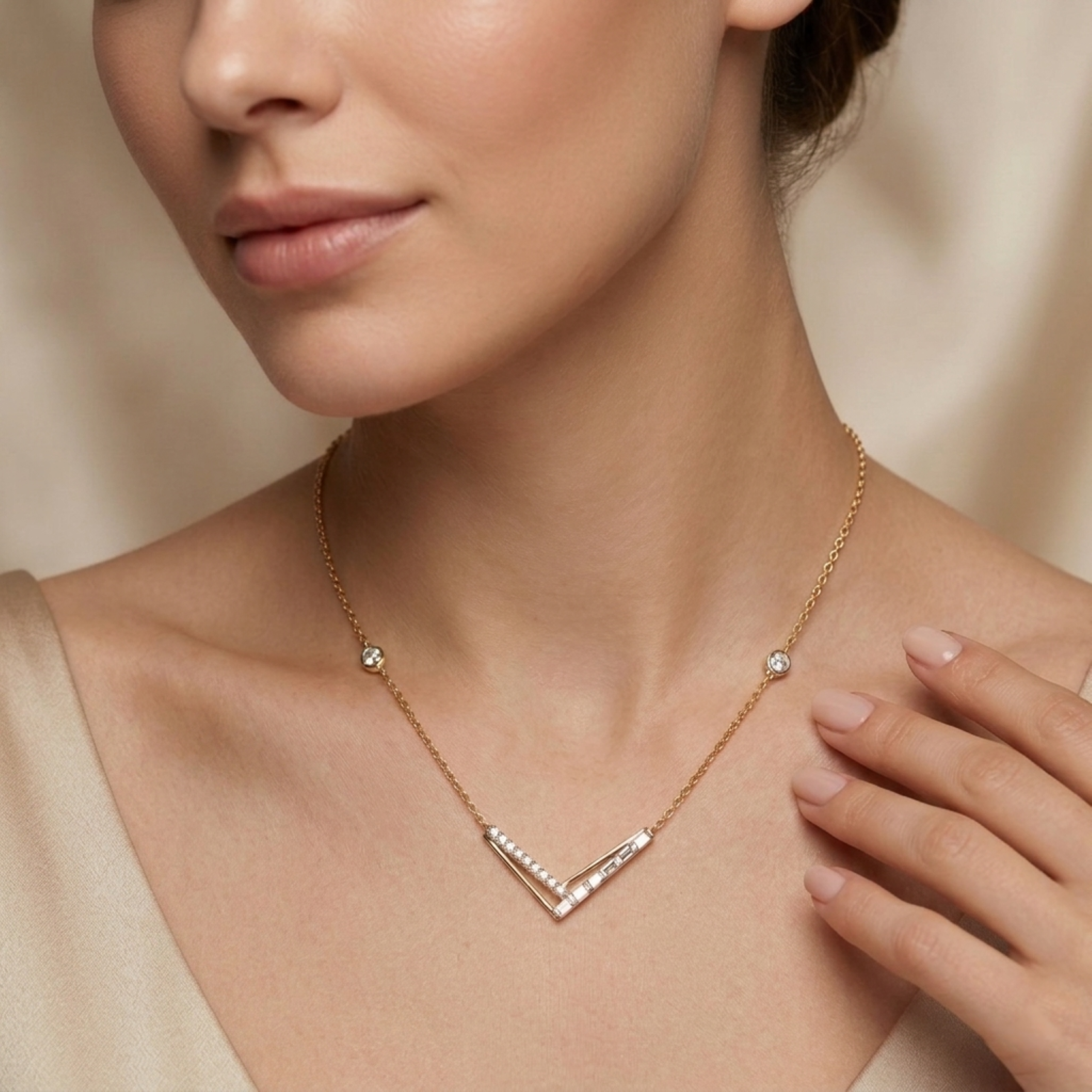 The Aurielle V-Line Necklace - Lab Grown Diamonds