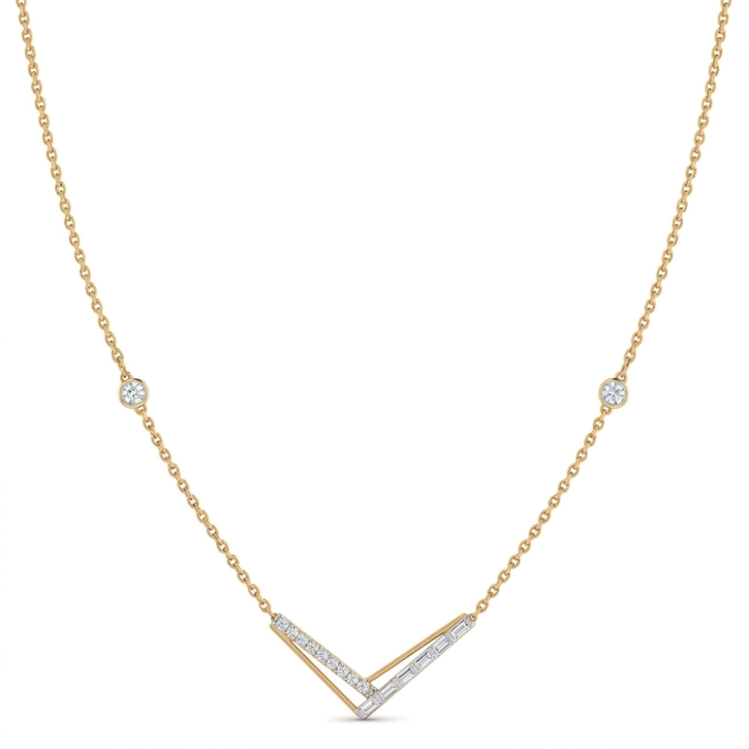 The Aurielle V-Line Necklace - Lab Grown Diamonds