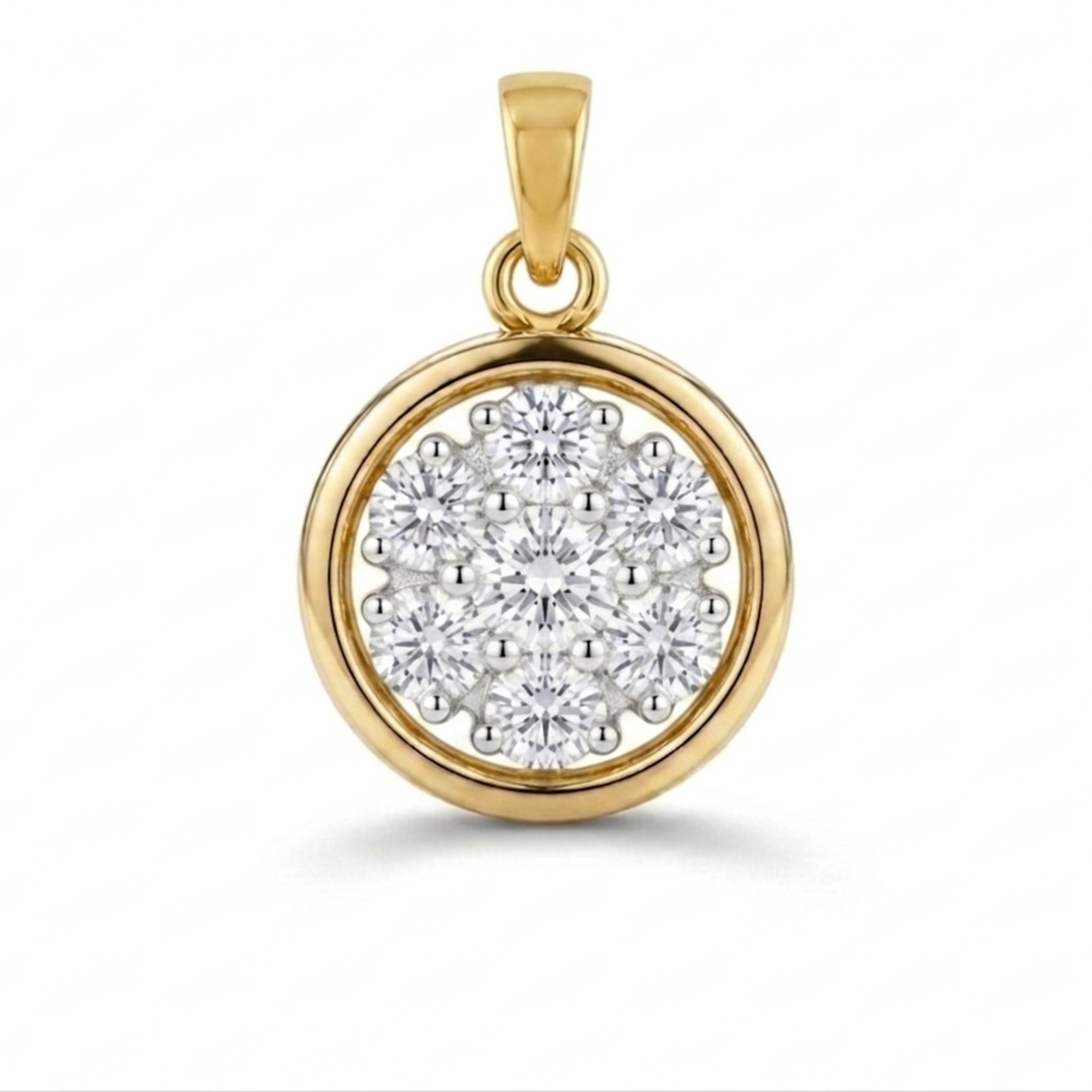 The Solara Round Cluster Pendant - Lab Grown Diamonds