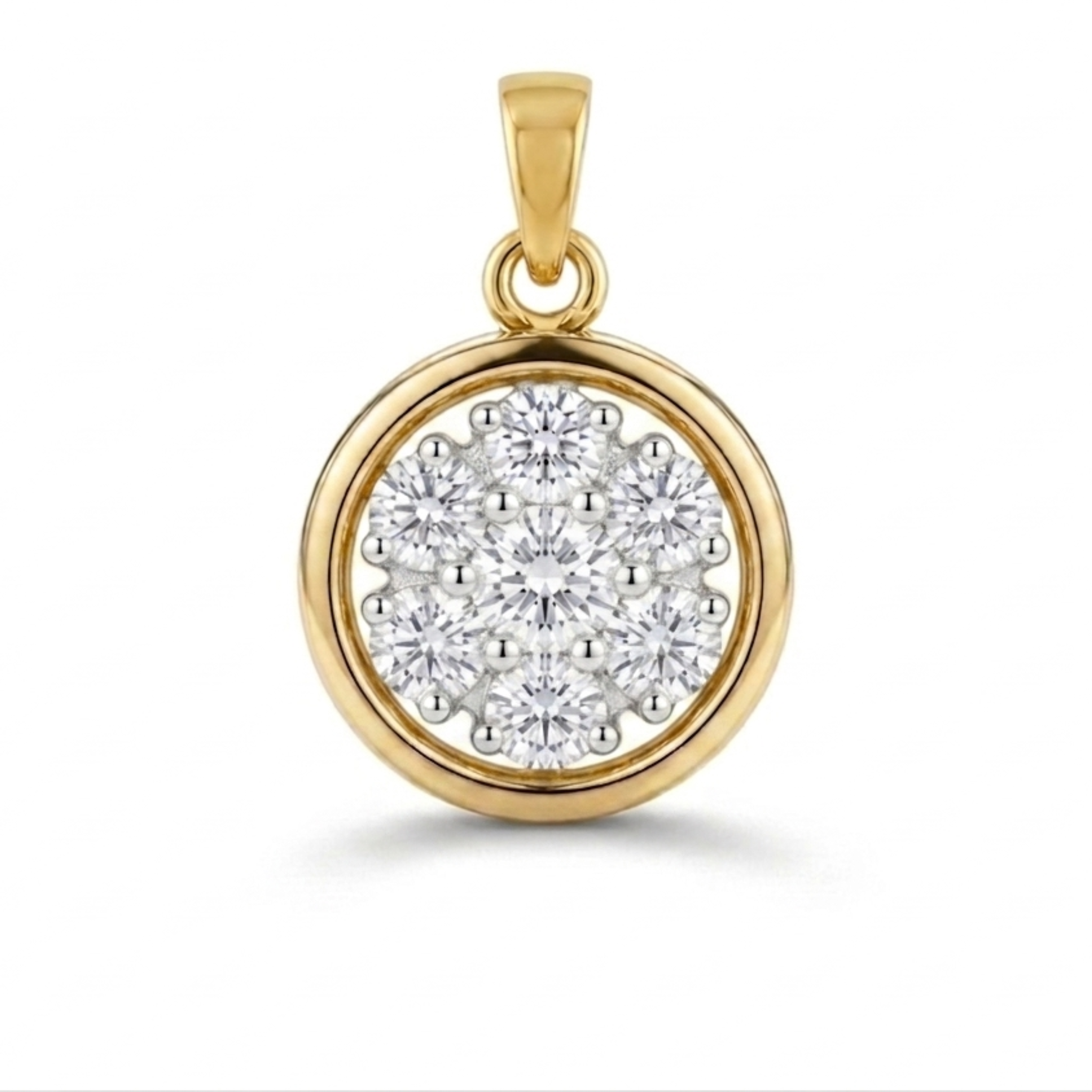 The Solara Round Cluster Pendant - Lab Grown Diamonds