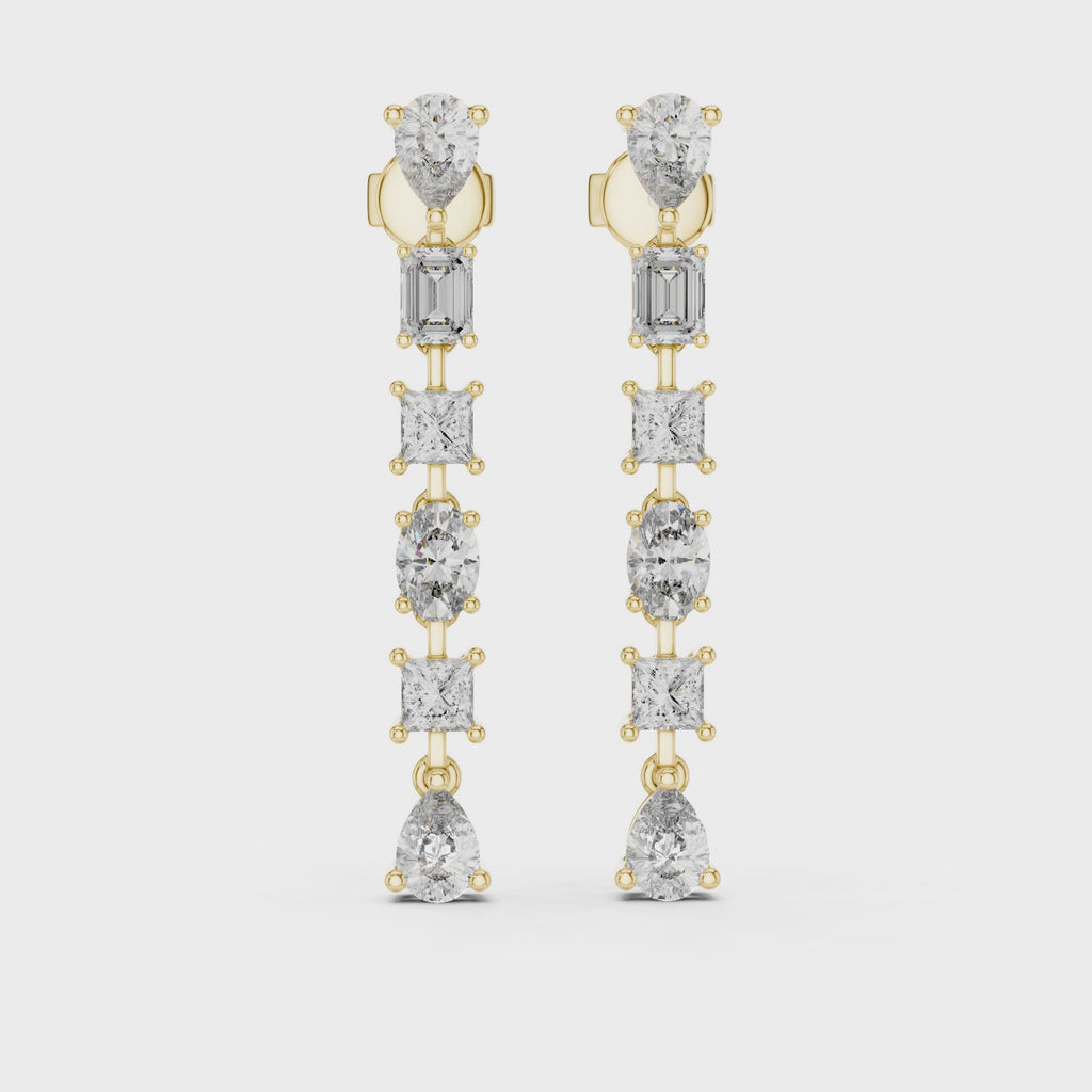 The Multi-Cut Drops Earrings - Lab Grown Diamonds