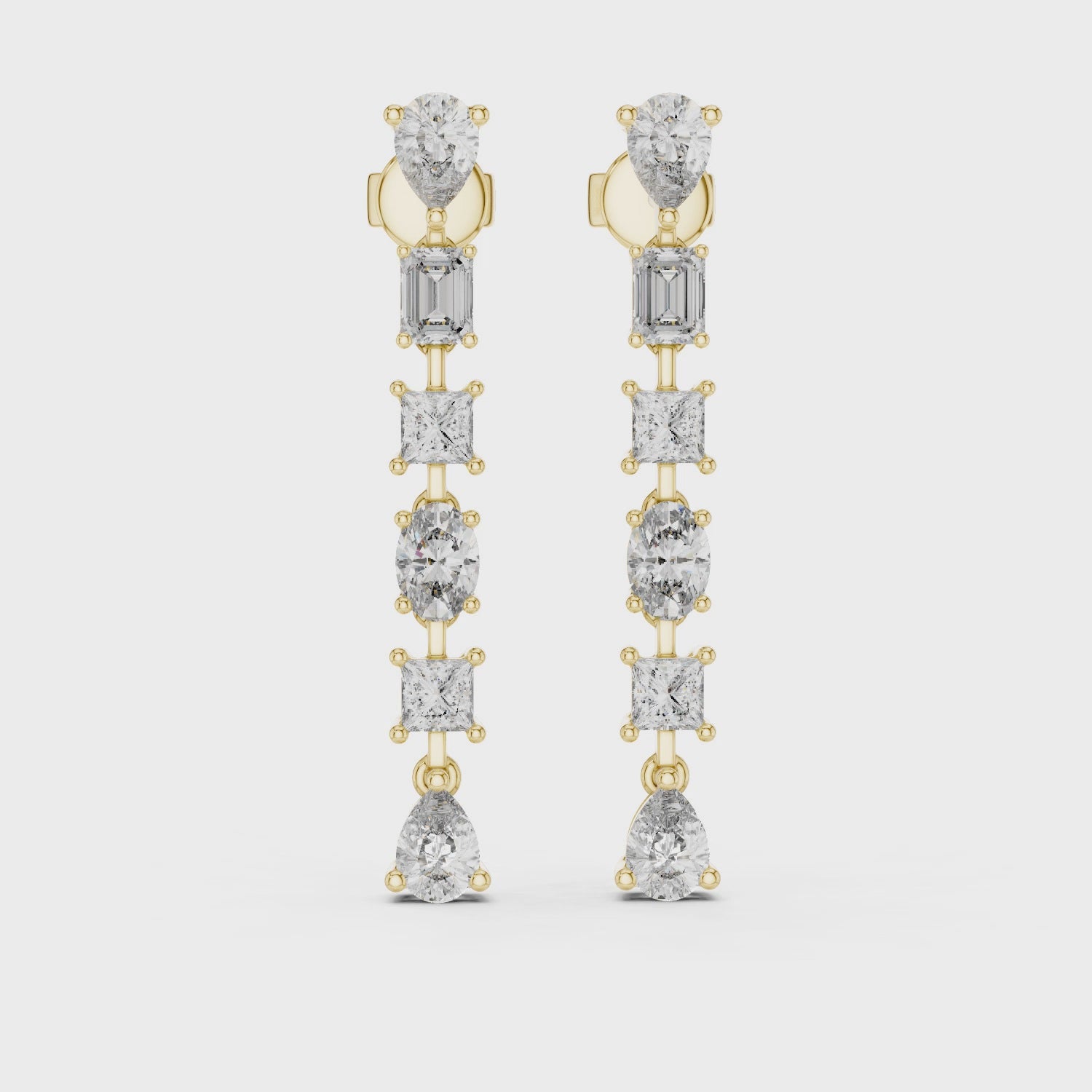 The Multi-Cut Drops Earrings - Lab Grown Diamonds