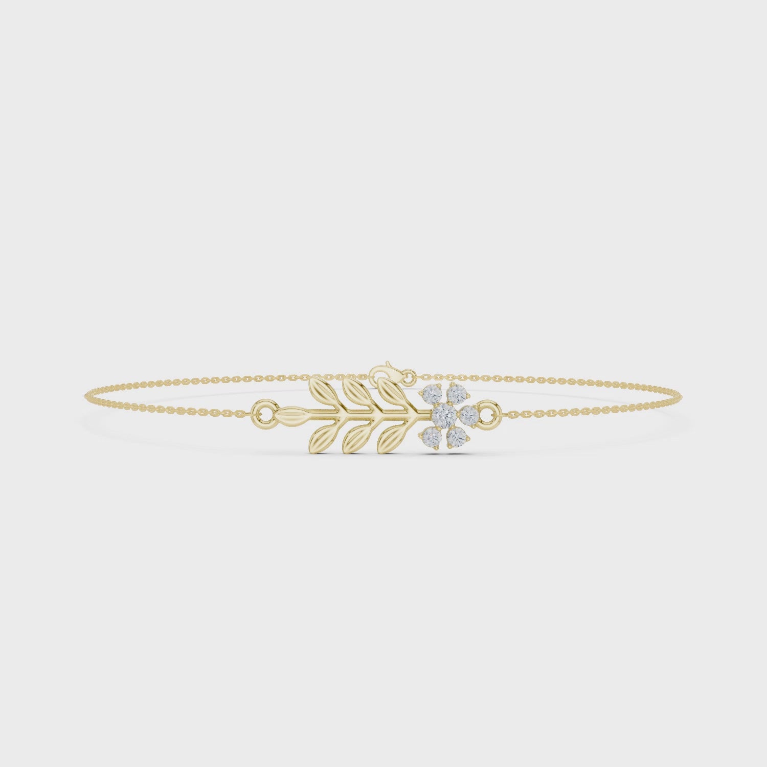 The Zephyra Leaf Bracelet - Lab Grown Diamonds