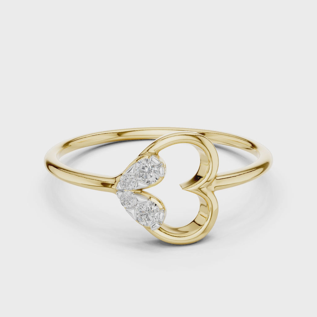 The Lyre Flower Heart Ring - Lab Grown Diamonds