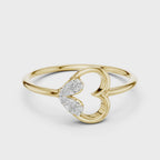 The Lyre Flower Heart Ring - Lab Grown Diamonds