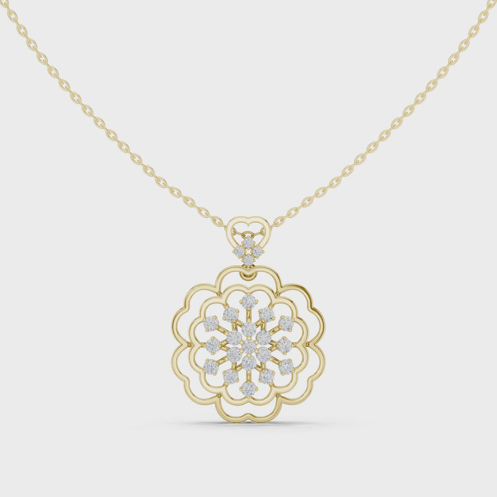 The Golden Flora Frost Pendant - Lab Grown Diamonds