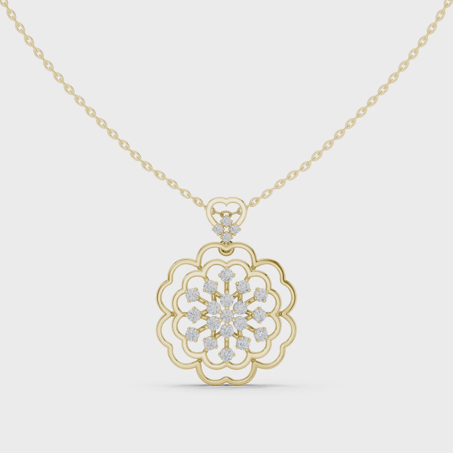 The Golden Flora Frost Pendant - Lab Grown Diamonds