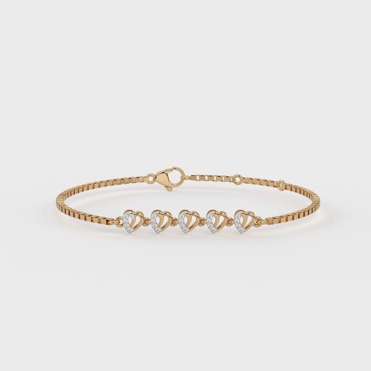 The Majestic Hearts Bracelet - Lab Grown Diamonds