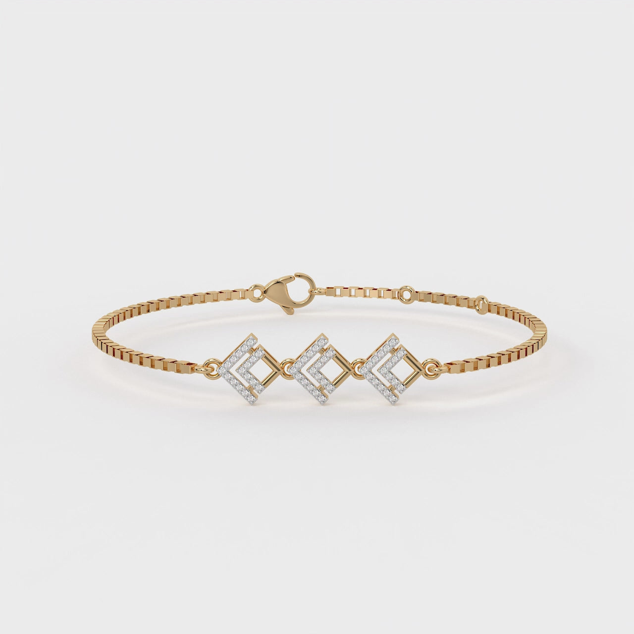 The Imperial Frame Trio Bracelet - Lab Grown Diamonds