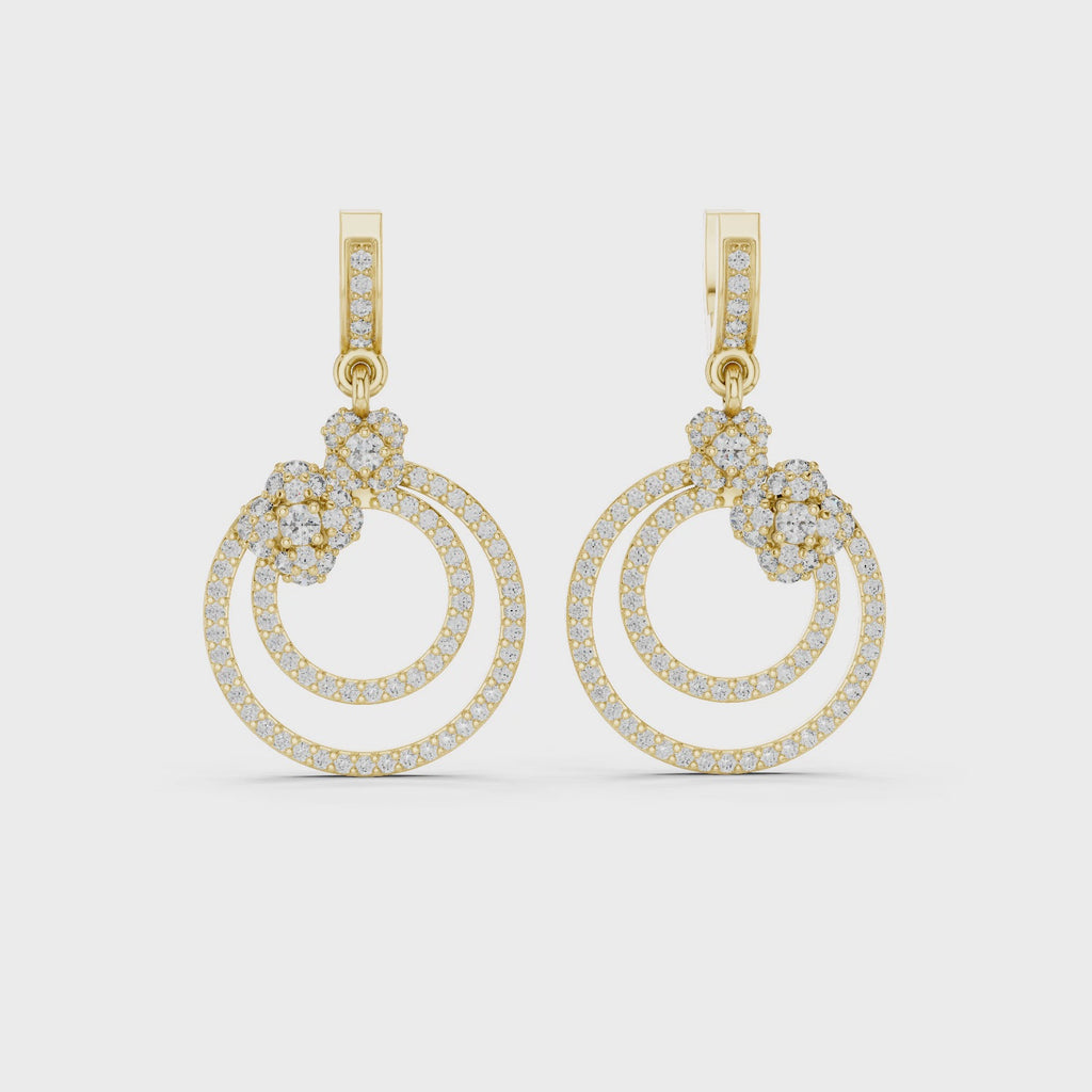 The Twin Flower Hoop Earrings - Lab Grown Diamonds