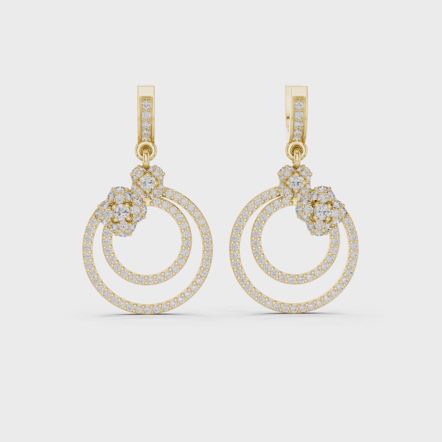The Twin Flower Hoop Earrings - Lab Grown Diamonds