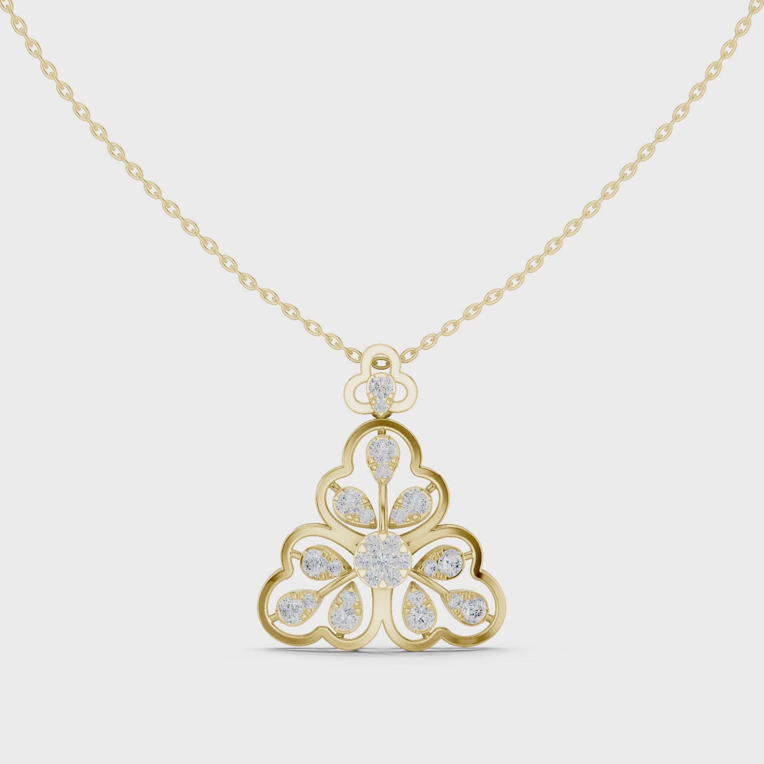 The Trinity Filigree Pendant - Lab Grown Diamonds