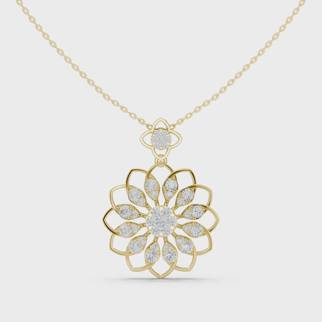 The Iris Lace Medallion Pendant - Lab Grown Diamonds
