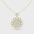 The Iris Lace Medallion Pendant - Lab Grown Diamonds