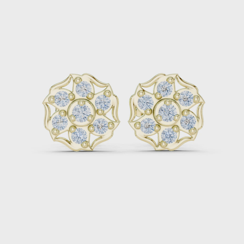 The Dahlia Bloom Earrings - Lab Grown Diamonds