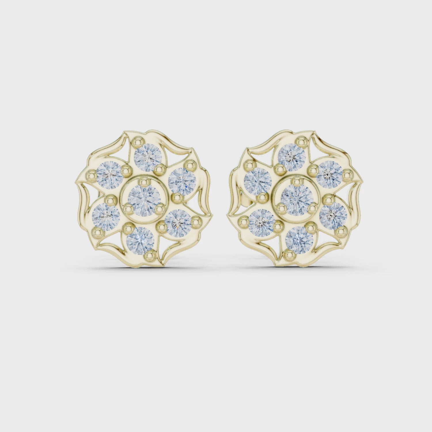The Dahlia Bloom Earrings - Lab Grown Diamonds