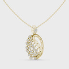 The Lyra Leaf Pendant - Lab Grown Diamonds