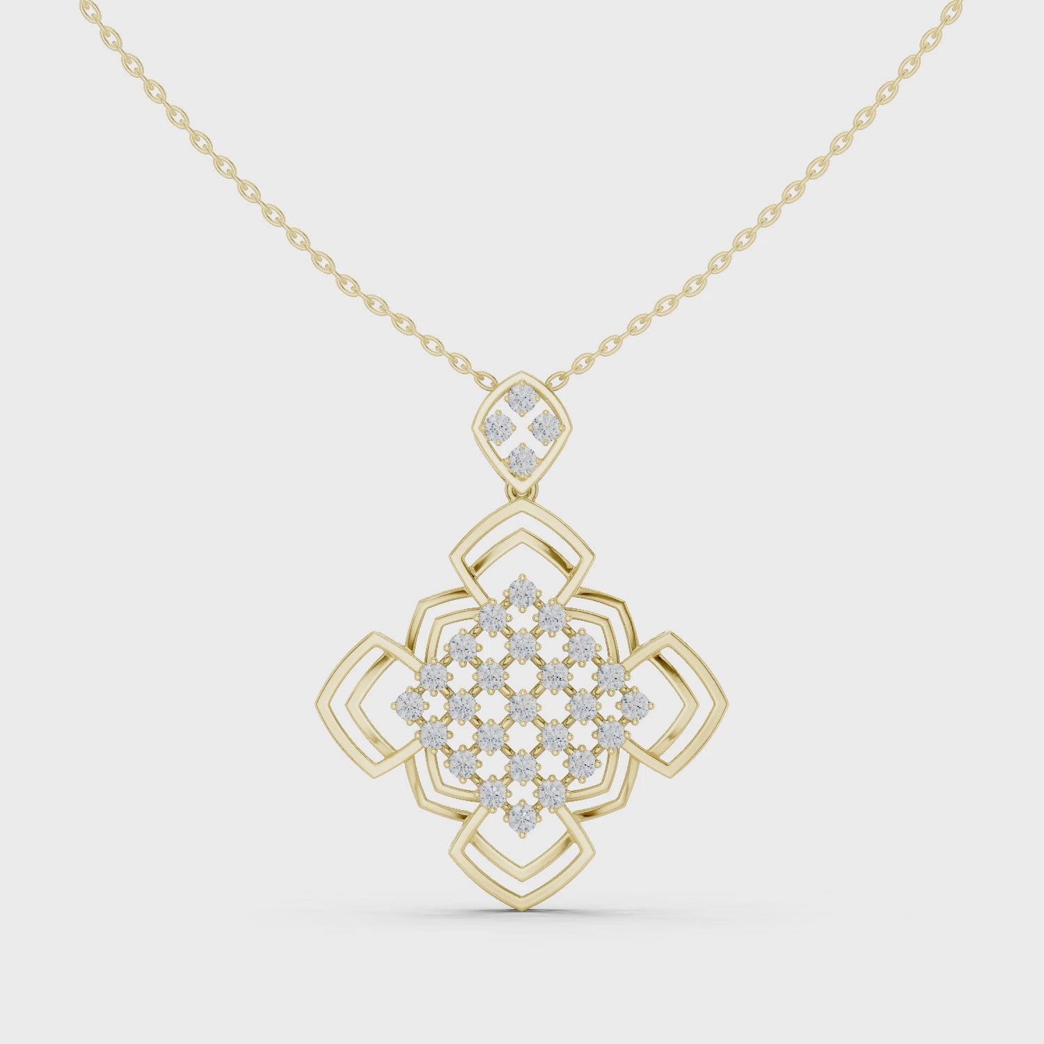 The Grid Radiance Pendant - Lab Grown Diamonds