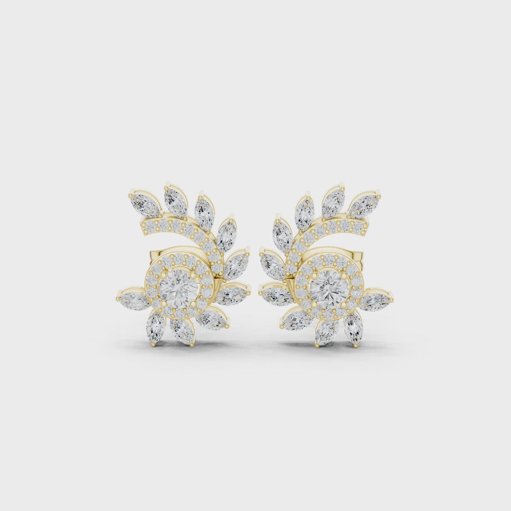 The Cosmic Crown Earrings - Lab Grown Diamonds