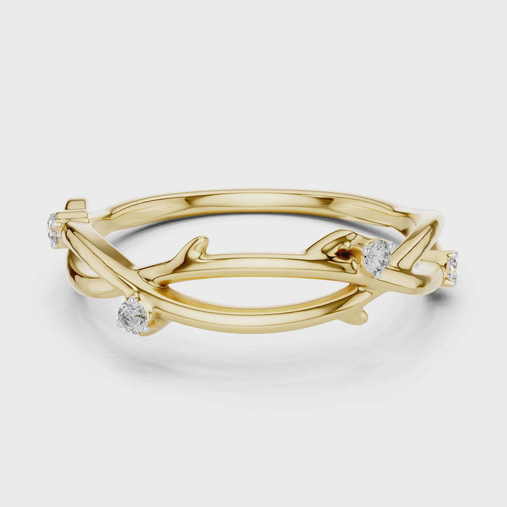 The Daphne Branch Band Ring - Lab Grown Diamonds