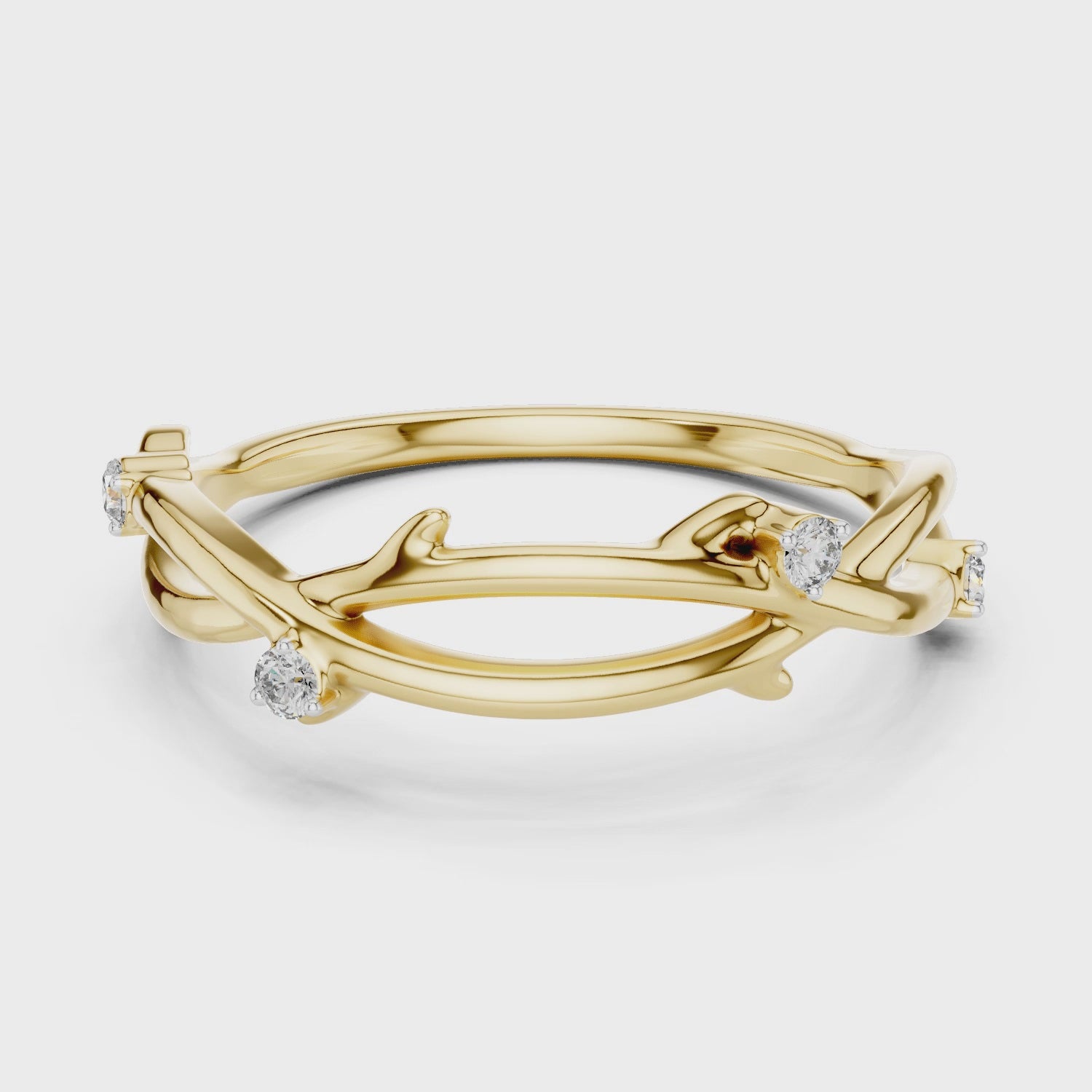 The Daphne Branch Band Ring - Lab Grown Diamonds