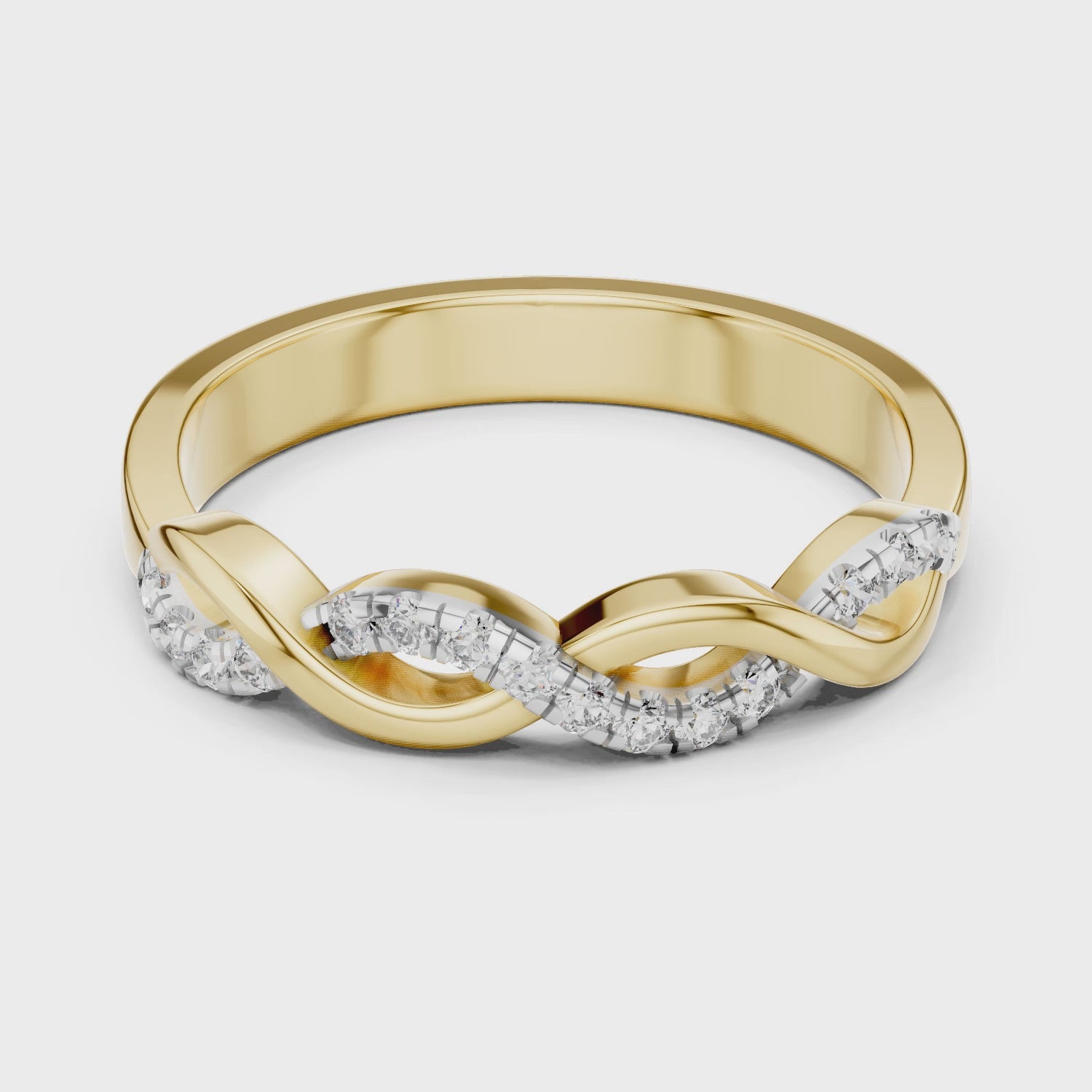 The Inifinity Twist Band Ring - Lab Grown Diamonds