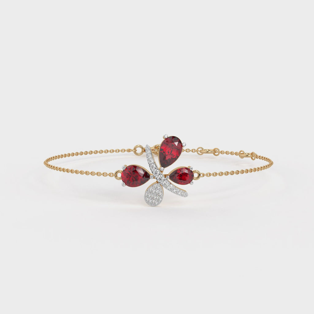 The Scarlet Petal Bracelet - Lab Grown Diamonds