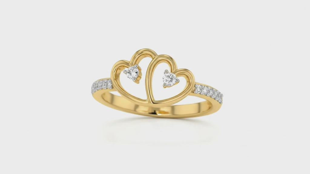 The Eternal Dual Hearts Ring - Lab Grown Diamonds